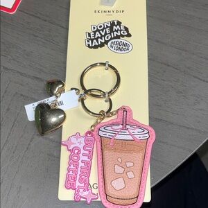 Coffee Bag Charm with Heart Charm